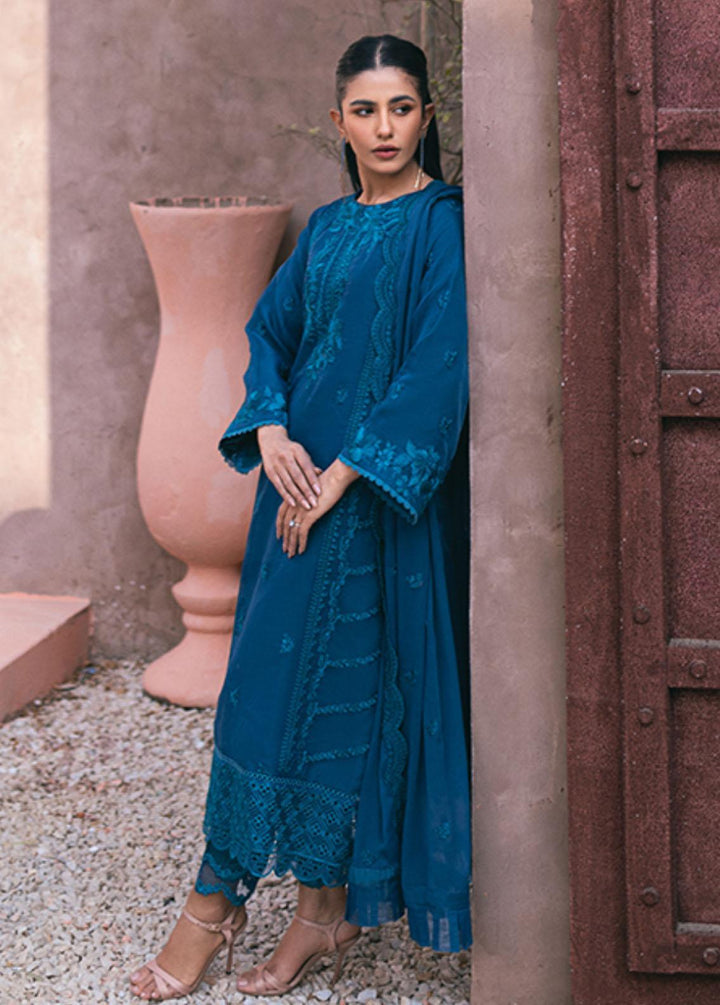 Ensembles By Azure Embroidered Organza Suits Unstitched 4 Piece AZU24ES AS-117 Hydrangea Hues - Festive Collection