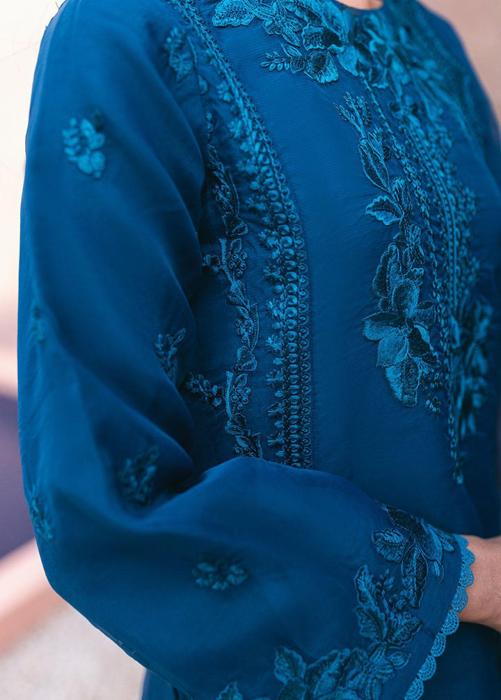 Ensembles By Azure Embroidered Organza Suits Unstitched 4 Piece AZU24ES AS-117 Hydrangea Hues - Festive Collection