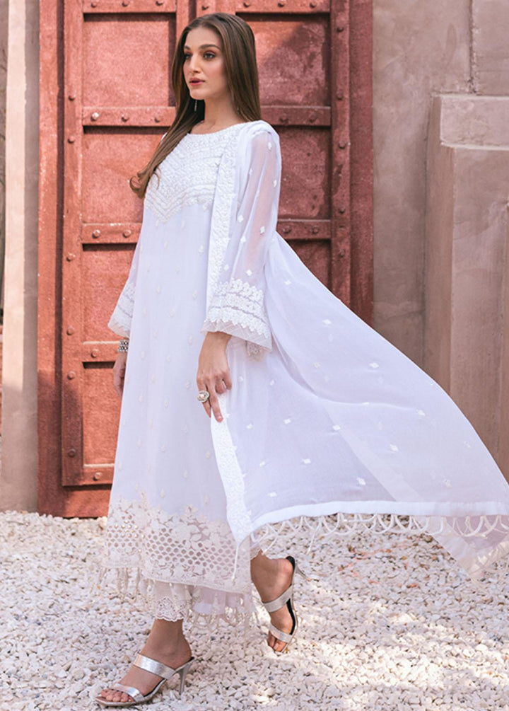 Ensembles By Azure Embroidered Chiffon Suits Unstitched 4 Piece AZU24ES AS-118 Snow Haze - Festive Collection