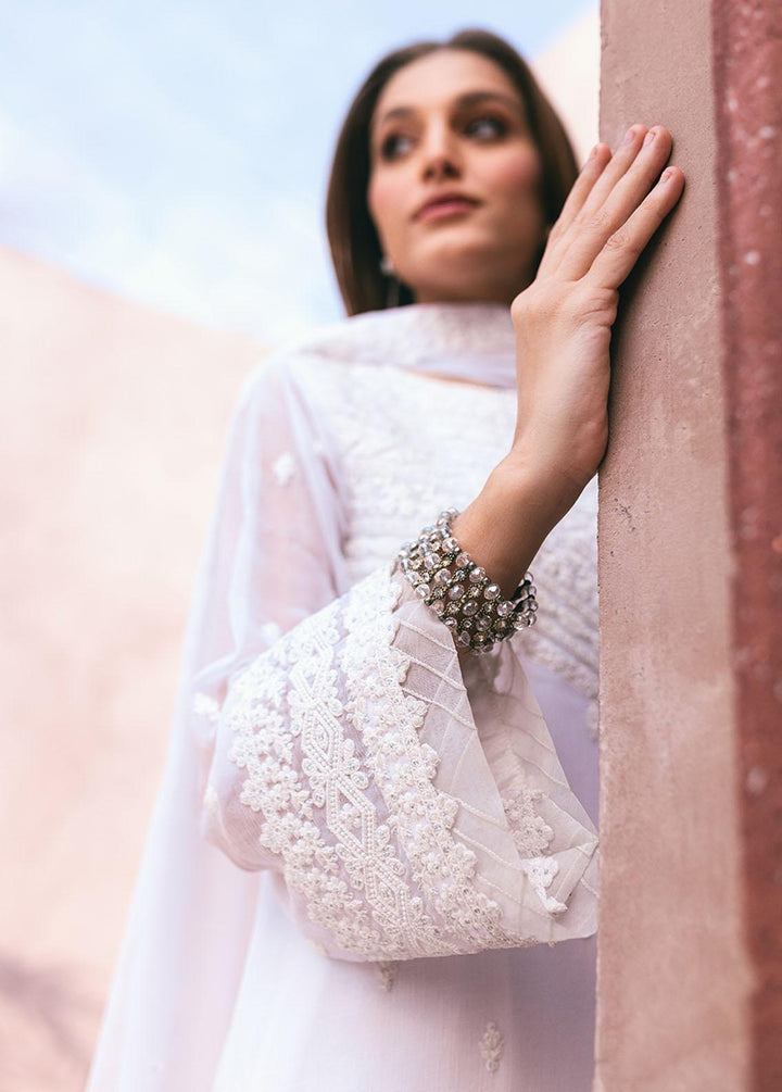 Ensembles By Azure Embroidered Chiffon Suits Unstitched 4 Piece AZU24ES AS-118 Snow Haze - Festive Collection