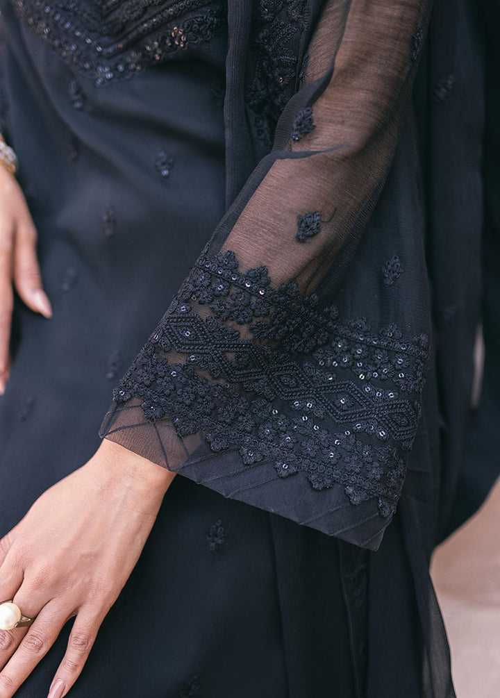 Ensembles By Azure Embroidered Chiffon Suits Unstitched 4 Piece AZU24ES AS-119 Charcoal Charm - Festive Collection