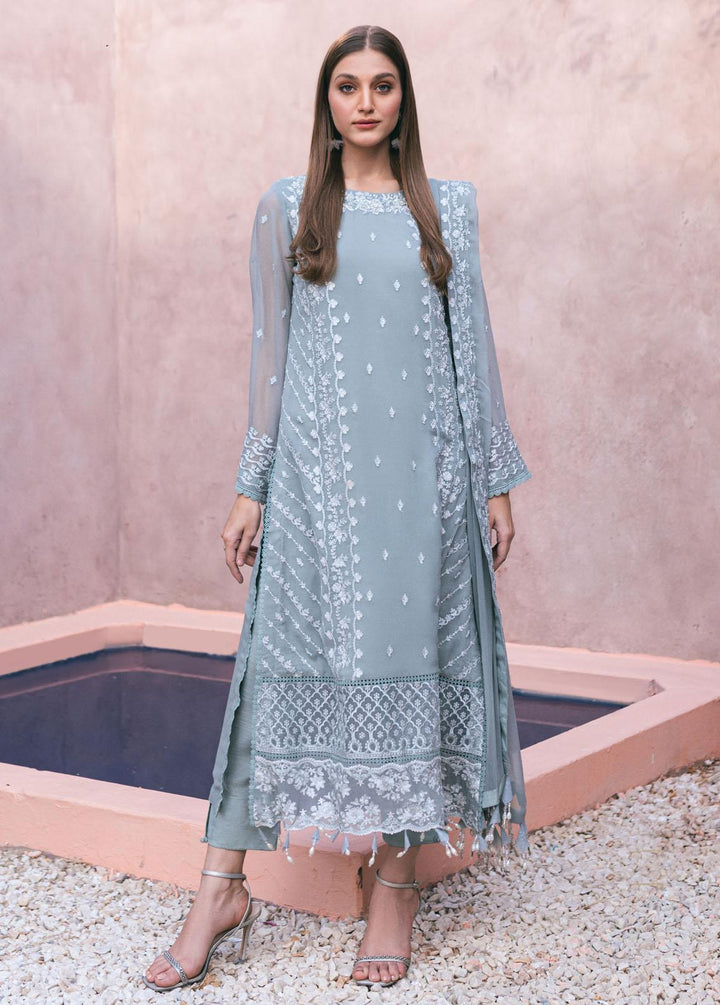 Ensembles By Azure Embroidered Chiffon Suits Unstitched 4 Piece AZU24ES AS-120 Frosted Fern - Festive Collection