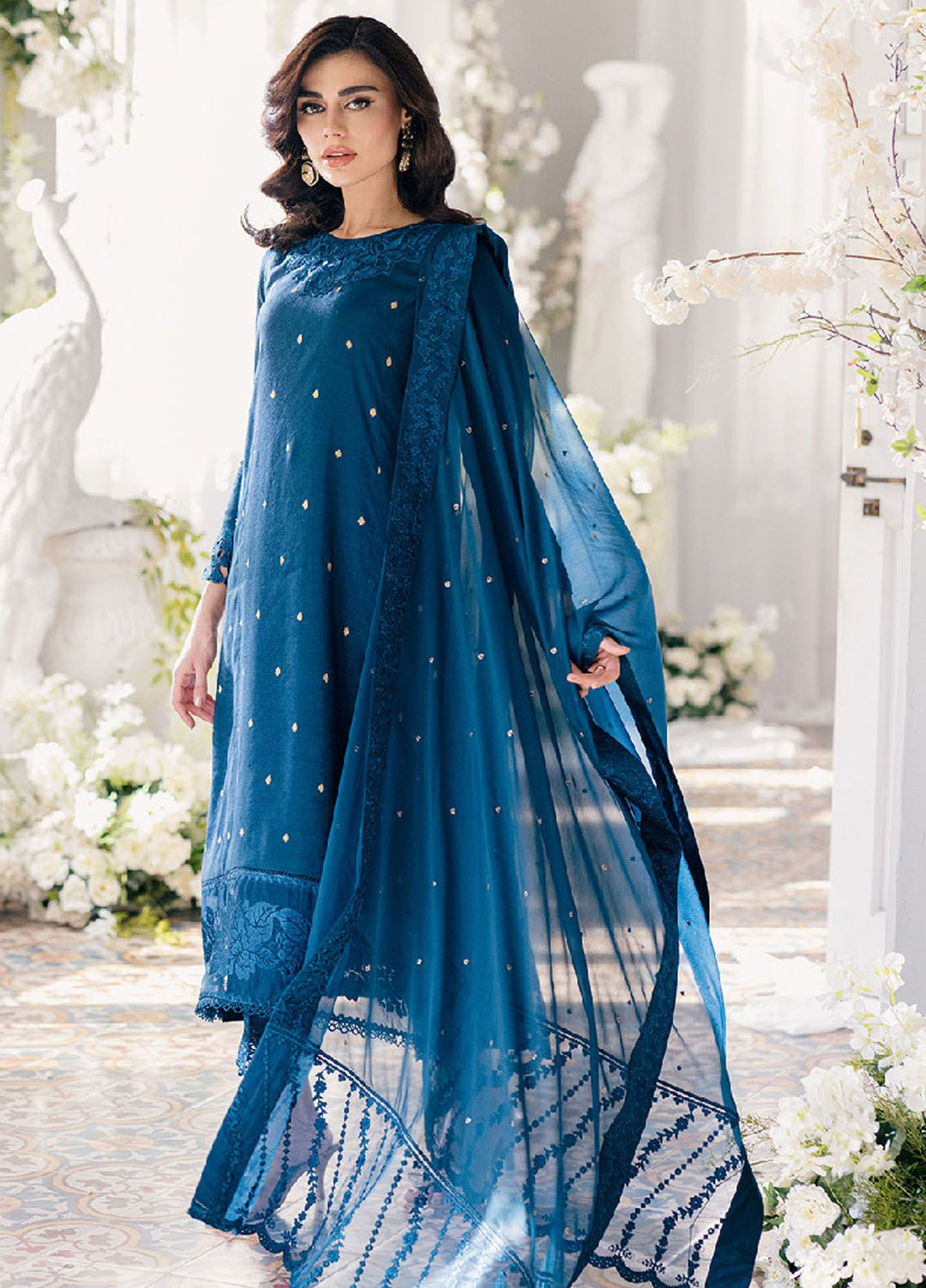 Ensembles by Azure Jacquard Lawn Suits Unstitched 3 Piece AZ24EJ ABES061 Aegean Breeze - Festive Collection