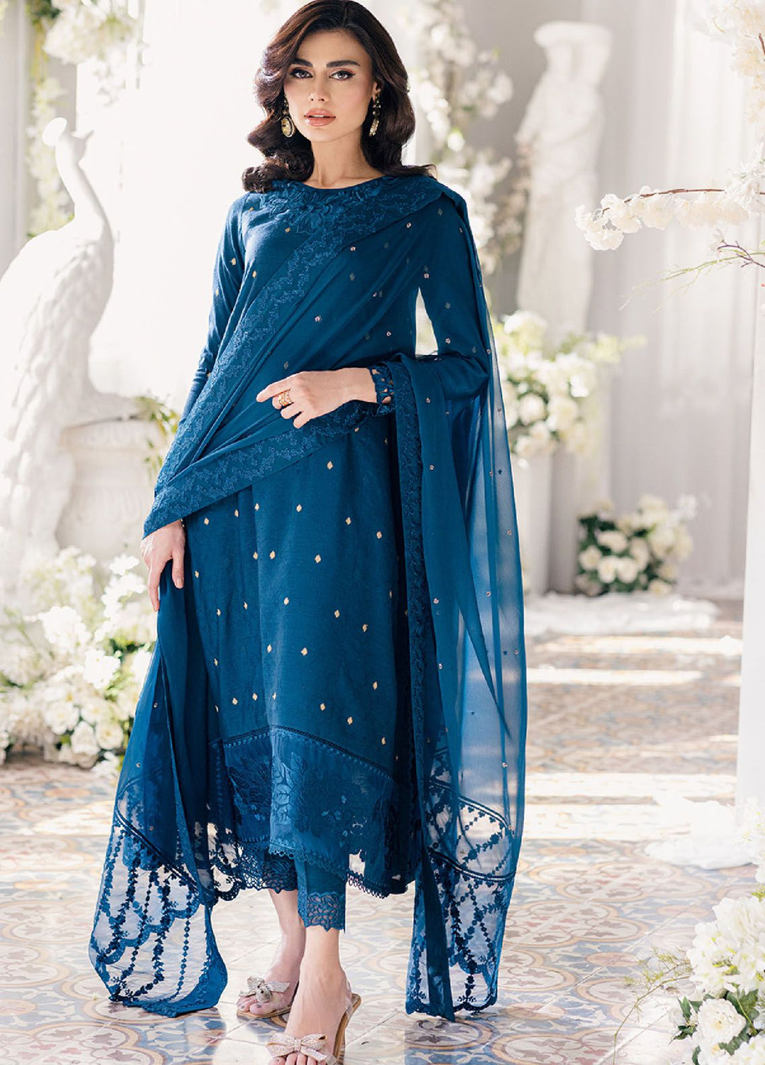Ensembles by Azure Jacquard Lawn Suits Unstitched 3 Piece AZ24EJ ABES061 Aegean Breeze - Festive Collection