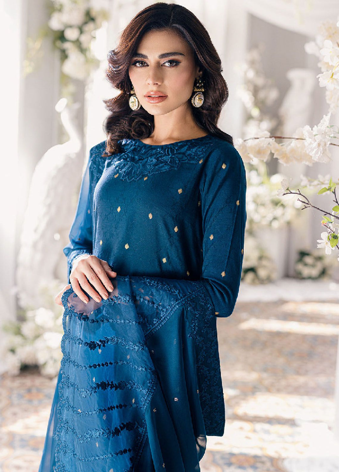 Ensembles by Azure Jacquard Lawn Suits Unstitched 3 Piece AZ24EJ ABES061 Aegean Breeze - Festive Collection