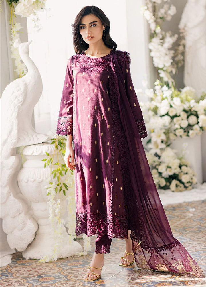 Ensembles by Azure Jacquard Lawn Suits Unstitched 3 Piece AZ24EJ ADES062 Almandine - Festive Collection