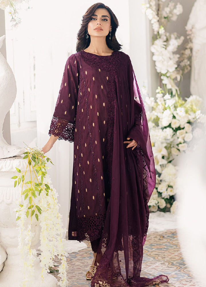 Ensembles by Azure Jacquard Lawn Suits Unstitched 3 Piece AZ24EJ ADES062 Almandine - Festive Collection