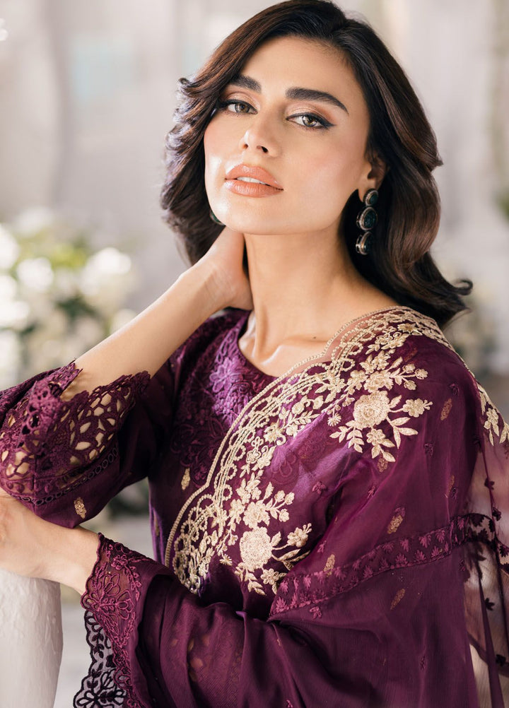 Ensembles by Azure Jacquard Lawn Suits Unstitched 3 Piece AZ24EJ ADES062 Almandine - Festive Collection