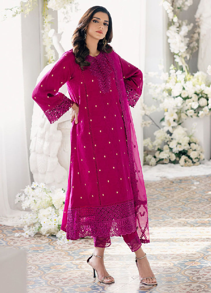 Ensembles by Azure Jacquard Lawn Suits Unstitched 3 Piece AZ24EJ PPES063 Petunia Plum - Festive Collection