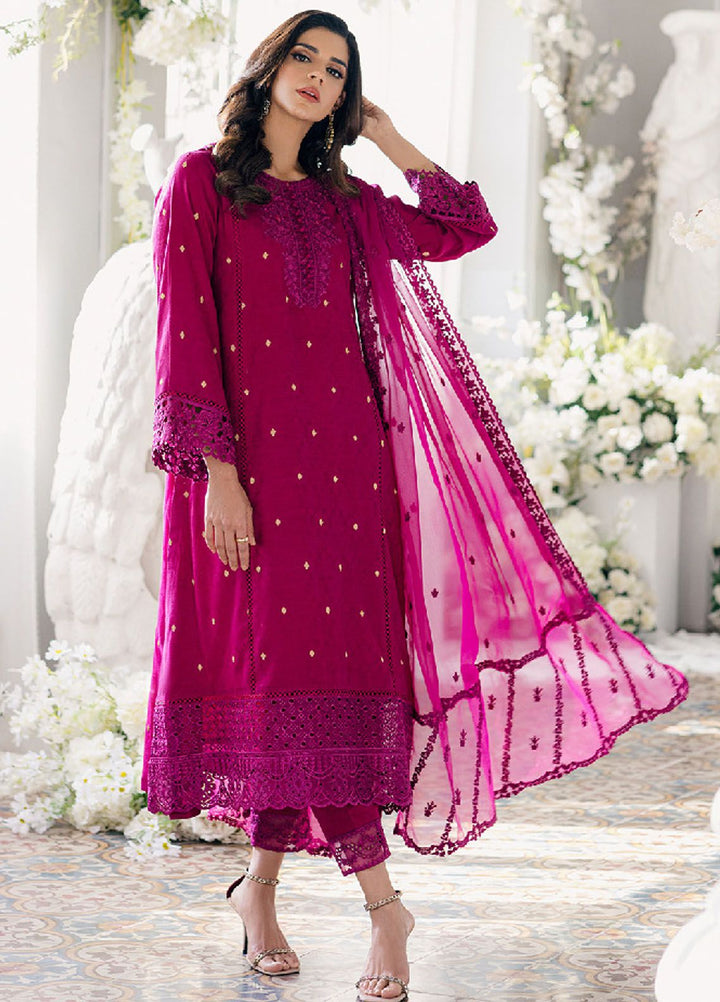 Ensembles by Azure Jacquard Lawn Suits Unstitched 3 Piece AZ24EJ PPES063 Petunia Plum - Festive Collection
