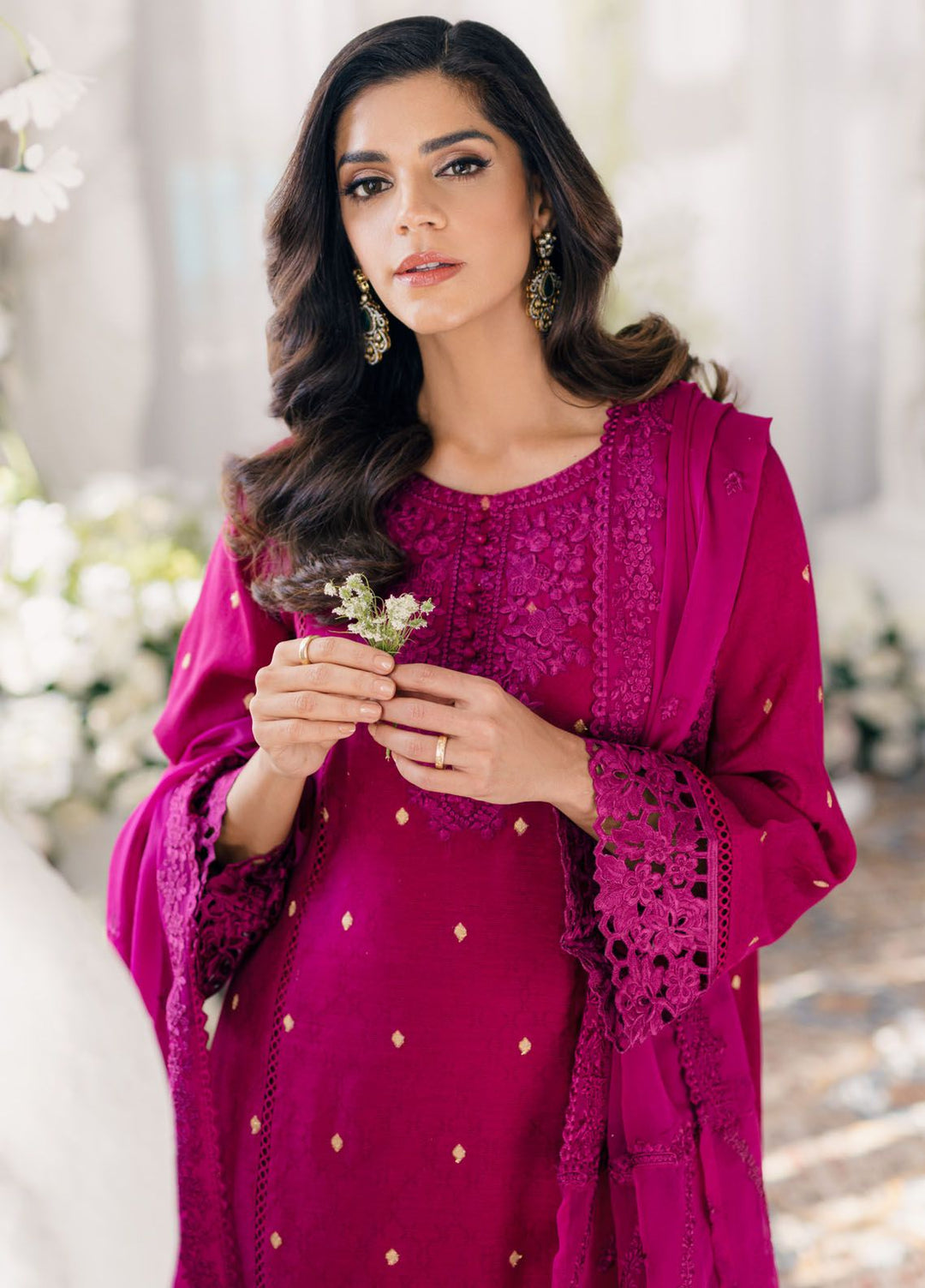 Ensembles by Azure Jacquard Lawn Suits Unstitched 3 Piece AZ24EJ PPES063 Petunia Plum - Festive Collection