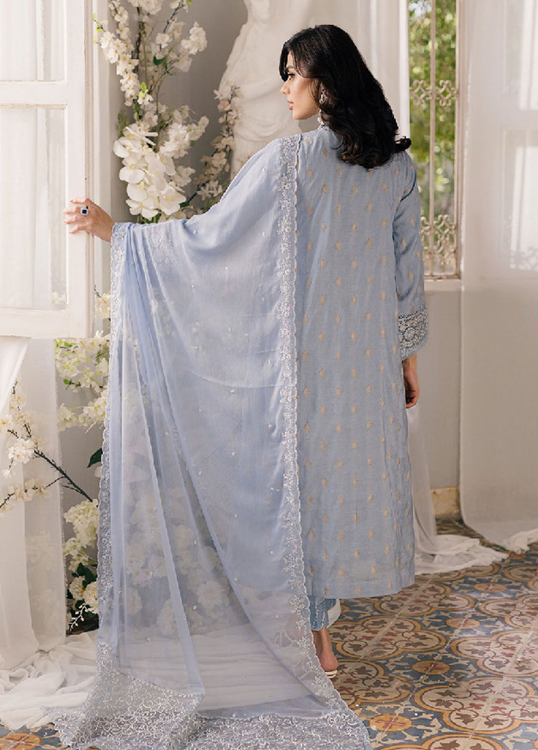 Ensembles by Azure Jacquard Lawn Suits Unstitched 3 Piece AZ24EJ SSES057 Slate Symphony - Festive Collection