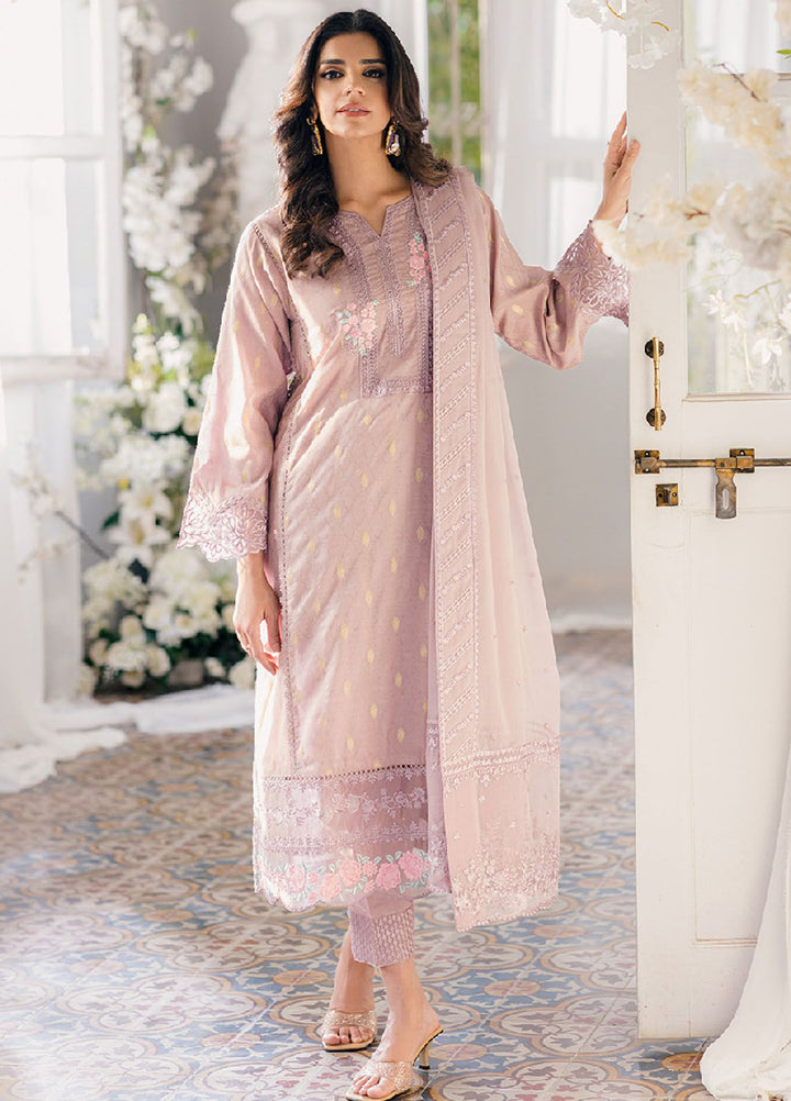 Ensembles by Azure Jacquard Lawn Suits Unstitched 3 Piece AZ24EJ VMES060 Vintage Mauve - Festive Collection