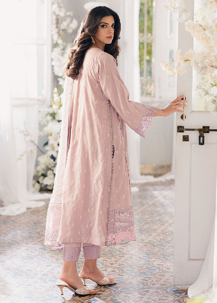 Ensembles by Azure Jacquard Lawn Suits Unstitched 3 Piece AZ24EJ VMES060 Vintage Mauve - Festive Collection