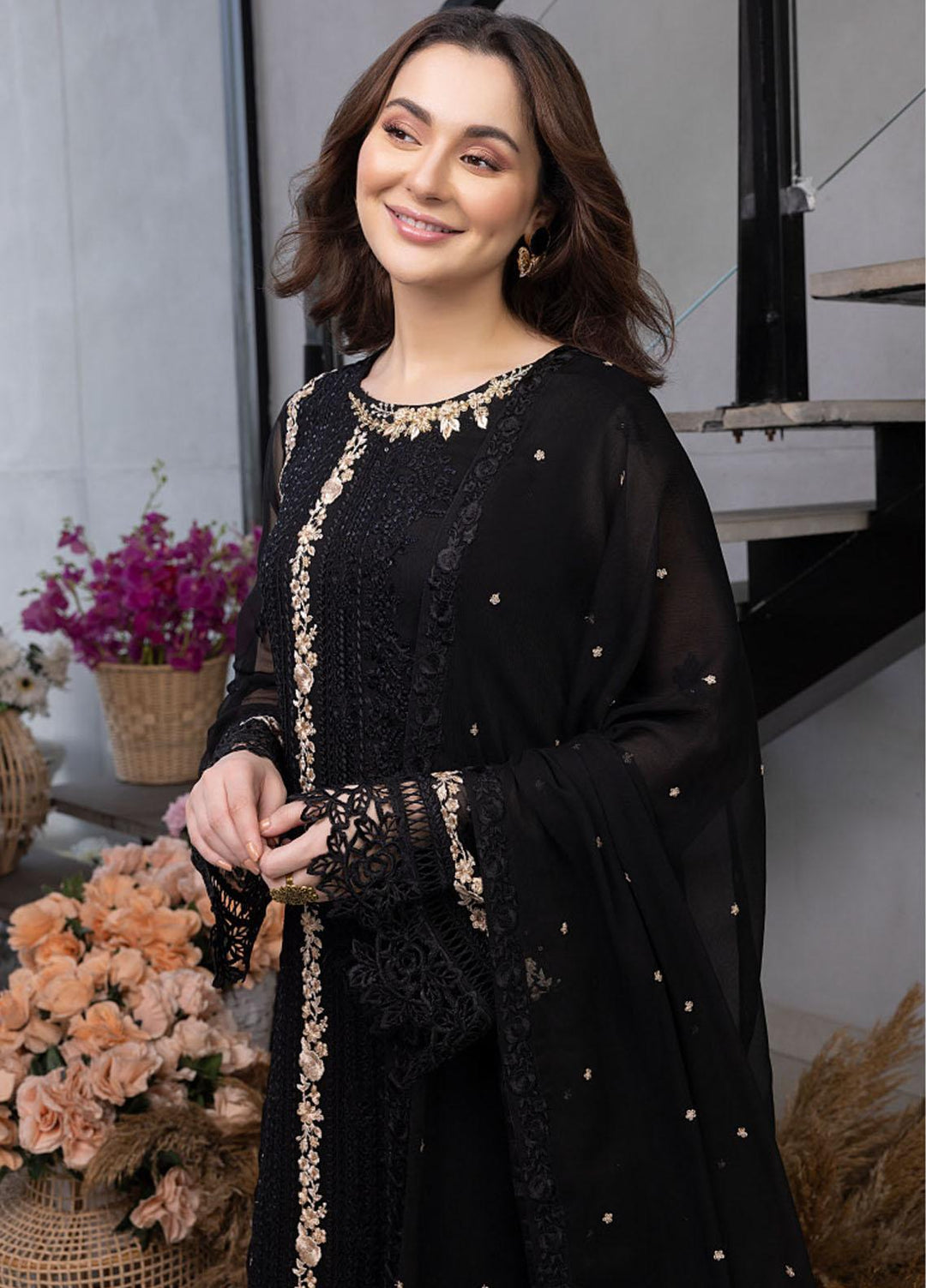 Ensembles By Azure Embroidered Chiffon Suits Unstitched 4 Piece AZU23ES3P ES-024 Moon Spark - Festive Collection