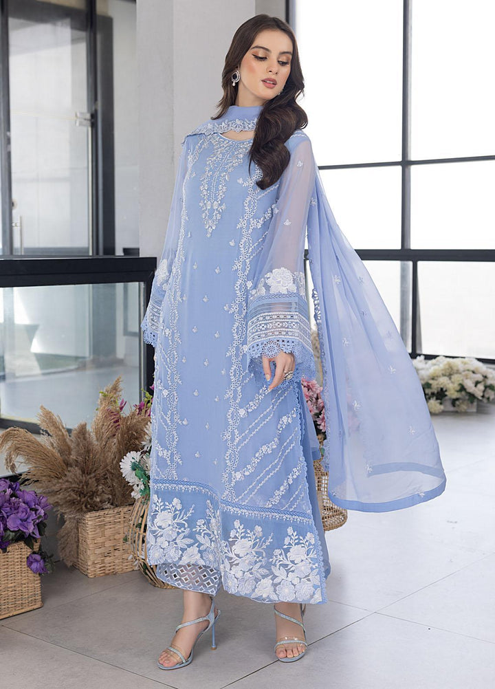 Ensembles By Azure Embroidered Chiffon Suits Unstitched 4 Piece AZU23ES3P ES-026  Fairy Glow - Festive Collection