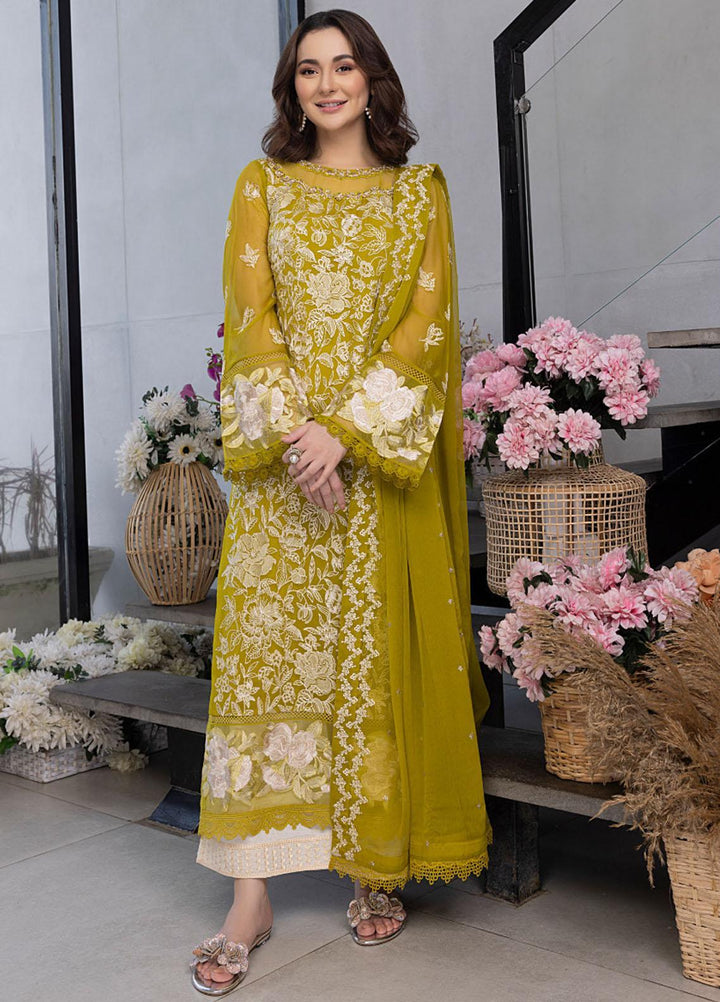 Ensembles By Azure Embroidered Chiffon Suits Unstitched 4 Piece AZU23ES3P ES-027  Sunflower - Festive Collection