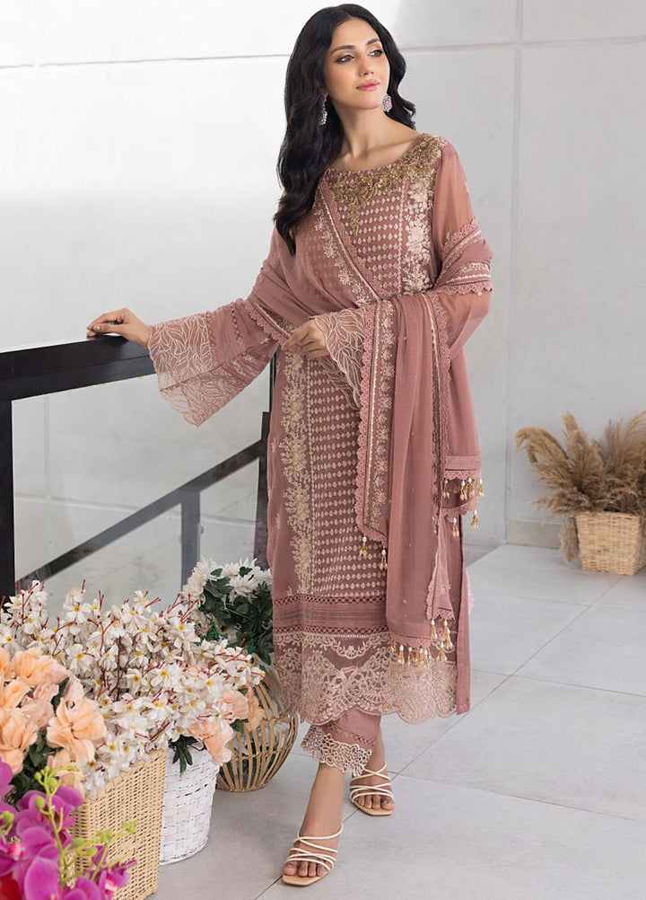 Ensembles By Azure Embroidered Chiffon Suits Unstitched 4 Piece AZU23ES3P ES-029  Spray Rose - Festive Collection