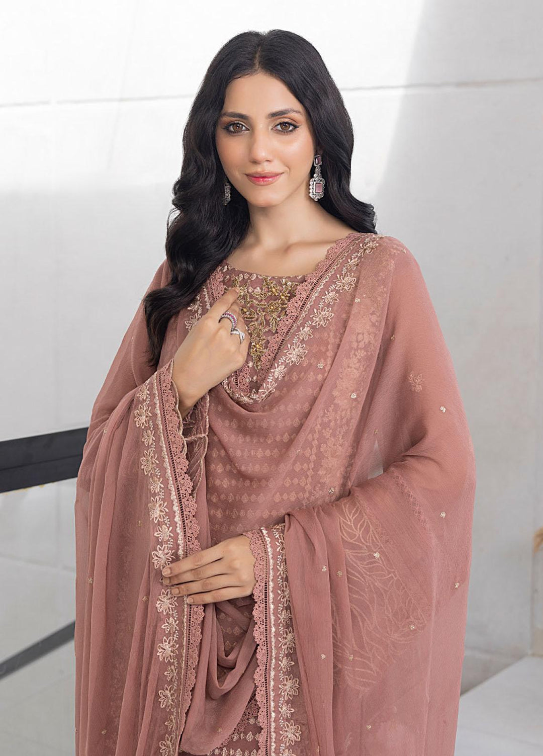 Ensembles By Azure Embroidered Chiffon Suits Unstitched 4 Piece AZU23ES3P ES-029  Spray Rose - Festive Collection