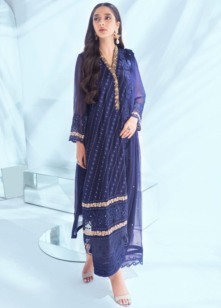 Ensembles by Azure Embroidered Chiffon Suits Unstitched 3 Piece AZU22EC ES-001 Splendens - Luxury Collection