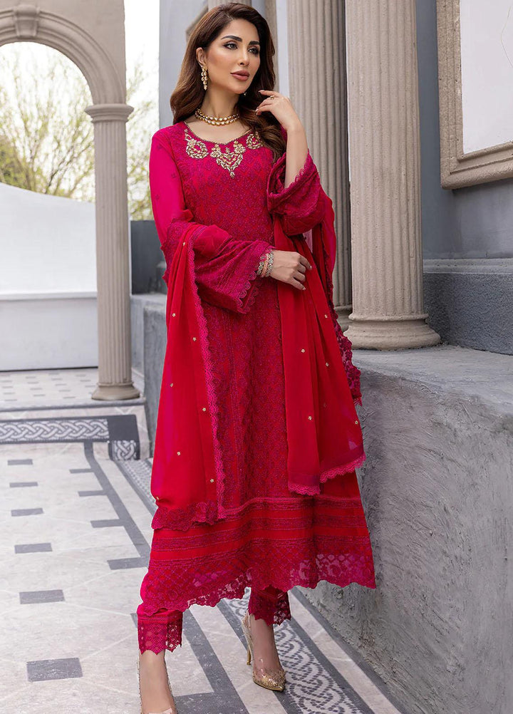 Ensembles By Azure Embroidered Chiffon Suits Unstitched 3 Piece AZU23EC Rosylicious - Festive Collection