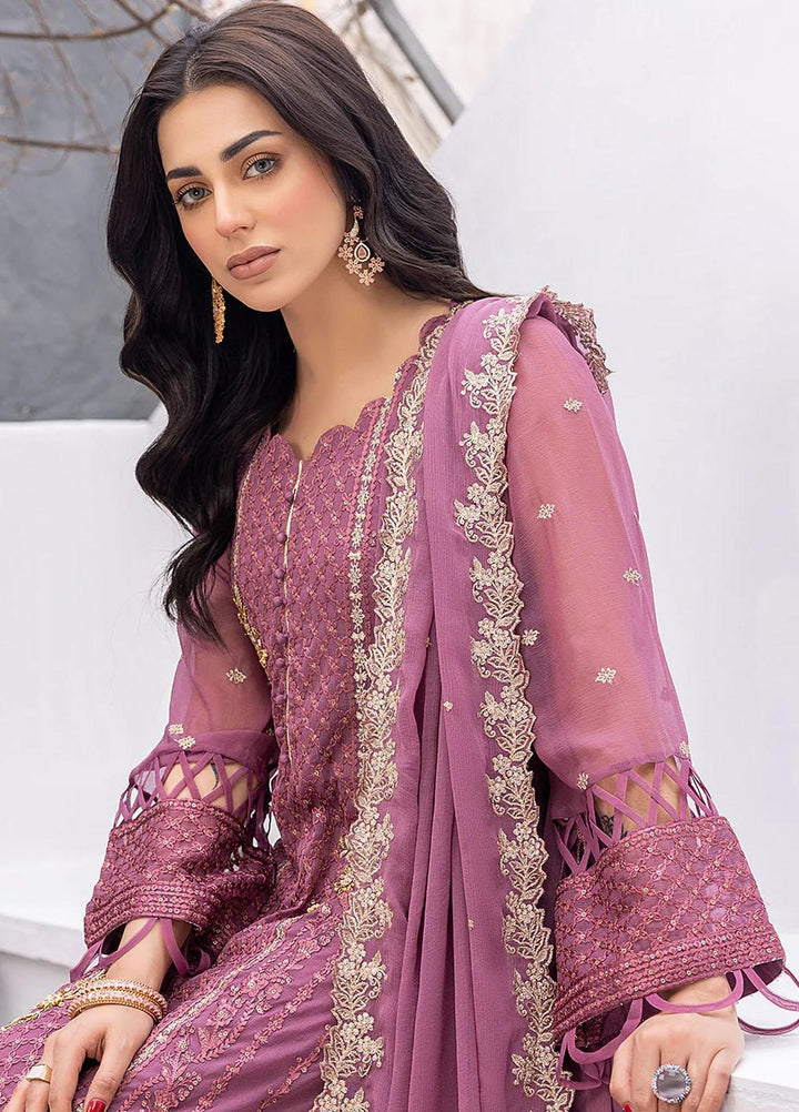 Ensembles By Azure Embroidered Chiffon Suits Unstitched 3 Piece AZU23EC Blushing Bezel - Festive Collection