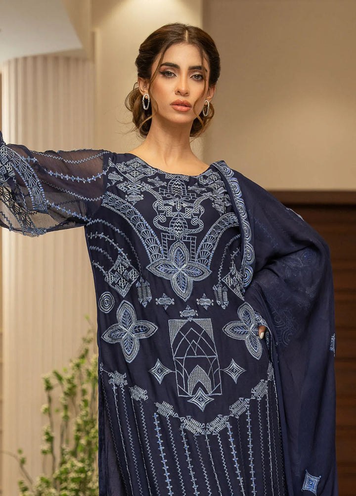 Ensembles by Zouj Embroidered Chiffon Suit Unstitched 3 Piece ZJ24EC ZJCH-012 - Festive Collection