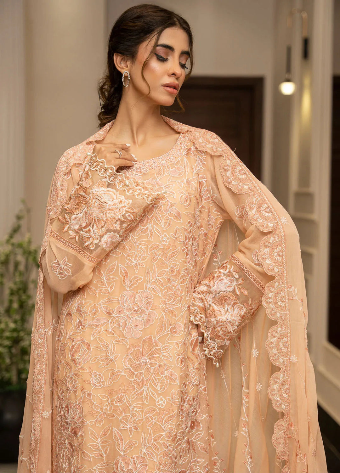 Ensembles by Zouj Embroidered Chiffon Suit Unstitched 3 Piece ZJ24EC ZJCH-015 - Festive Collection
