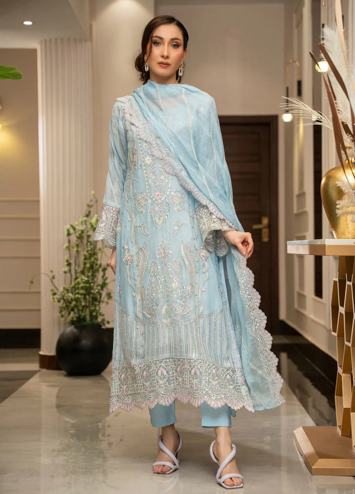 Ensembles by Zouj Embroidered Chiffon Suit Unstitched 3 Piece ZJ24EC ZJCH-016 - Festive Collection