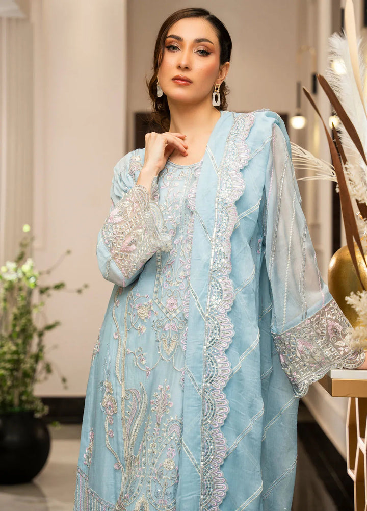 Ensembles by Zouj Embroidered Chiffon Suit Unstitched 3 Piece ZJ24EC ZJCH-016 - Festive Collection