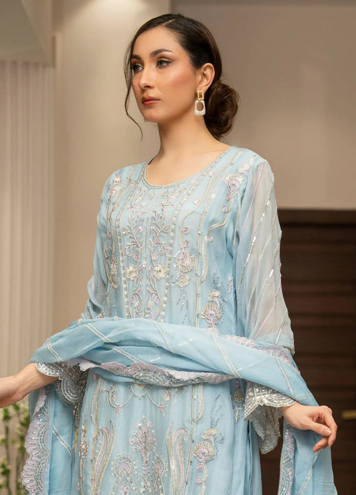Ensembles by Zouj Embroidered Chiffon Suit Unstitched 3 Piece ZJ24EC ZJCH-016 - Festive Collection