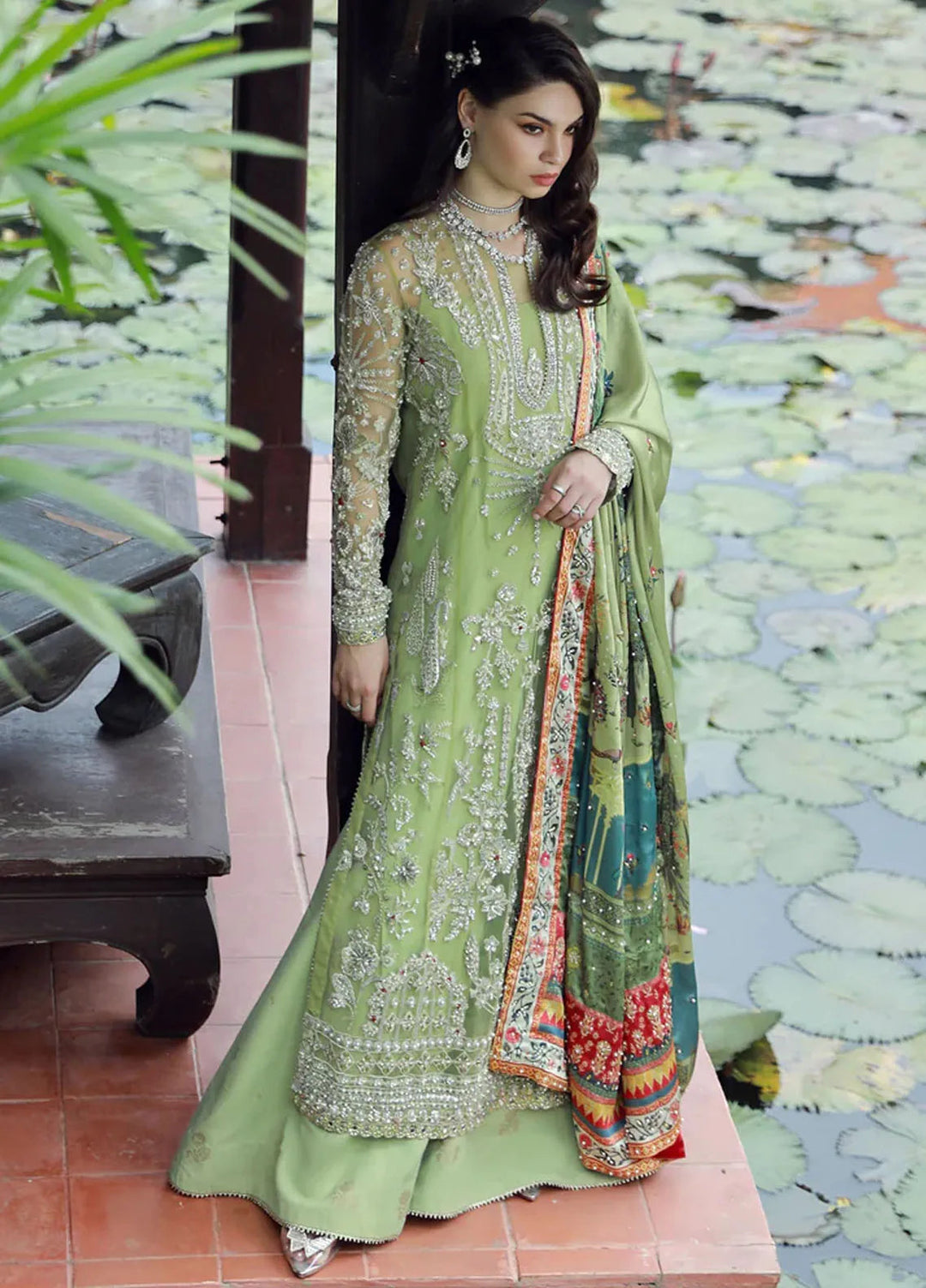 Ermina By Ezra Embroidered Net Suit Unstitched 4 Piece EZ24E D-04 Gardenia - Formal Collection