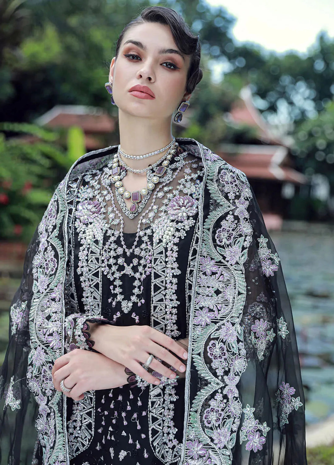 Ermina By Ezra Embroidered Net Suit Unstitched 4 Piece EZ24E D-05 Noor - Formal Collection