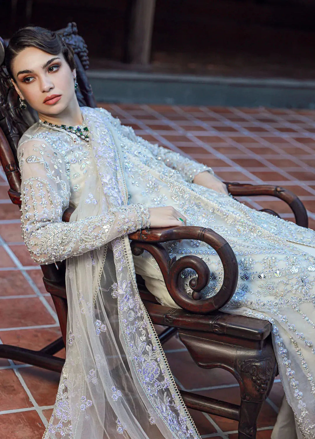 Ermina By Ezra Embroidered Net Suit Unstitched 4 Piece EZ24E D-07 Zaira - Formal Collection