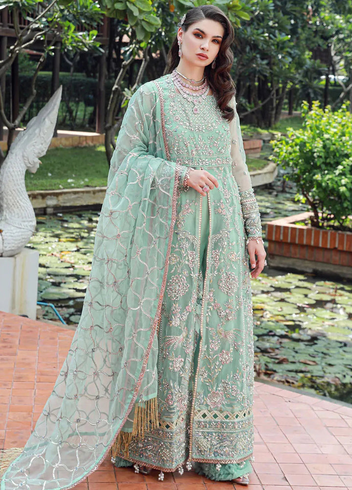 Ermina By Ezra Embroidered Organza Suit Unstitched 4 Piece EZ24E D-01 Lotus - Formal Collection