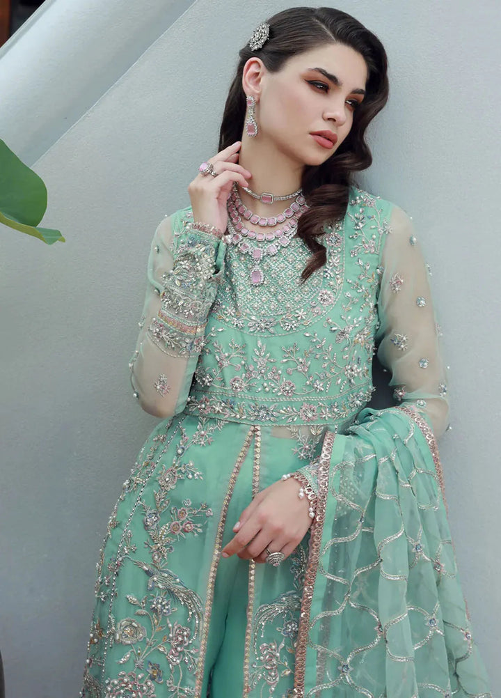 Ermina By Ezra Embroidered Organza Suit Unstitched 4 Piece EZ24E D-01 Lotus - Formal Collection