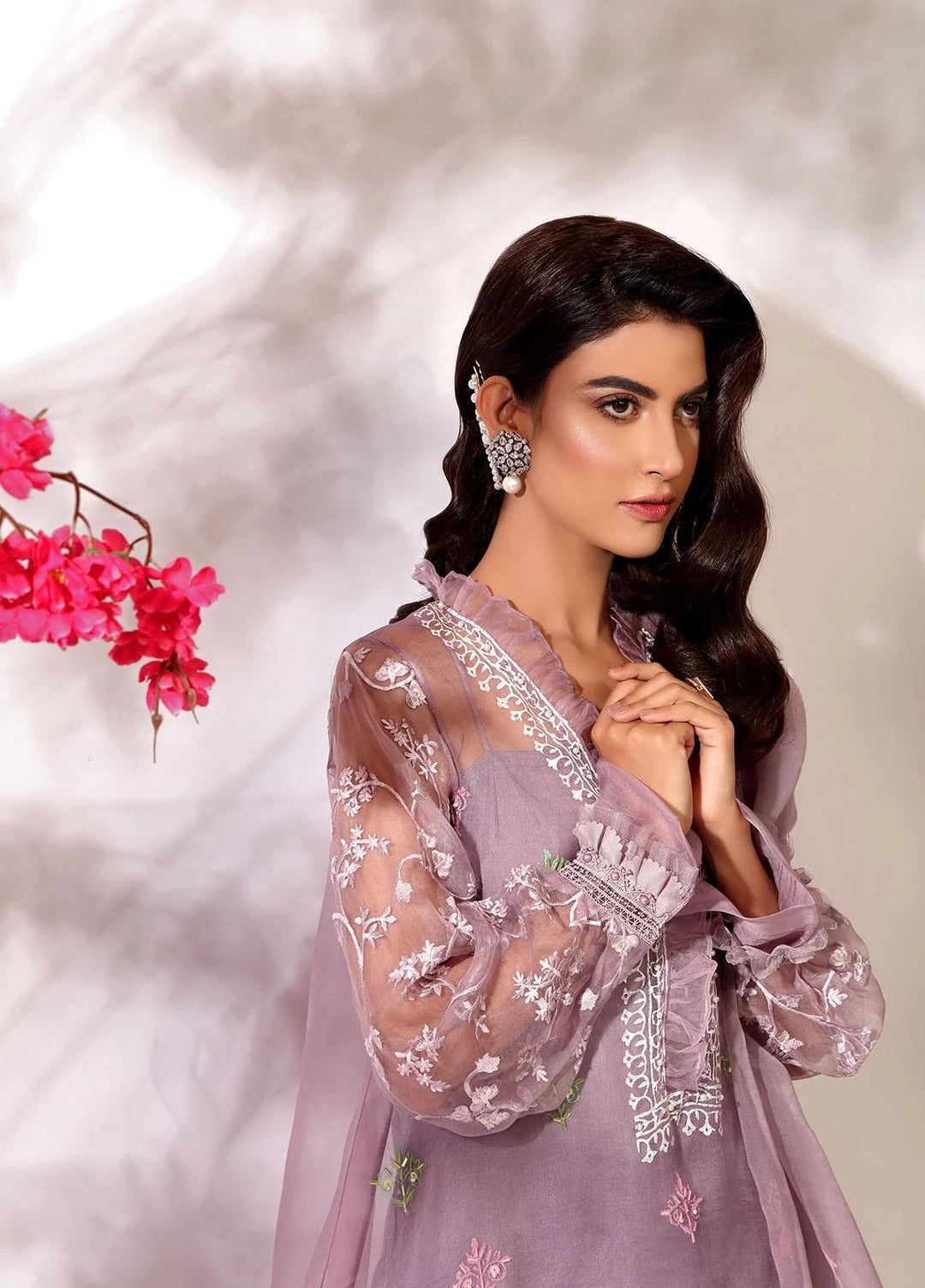 Shurooq Luxury Pret Embroidered Organza 3 Piece Suit ODEL