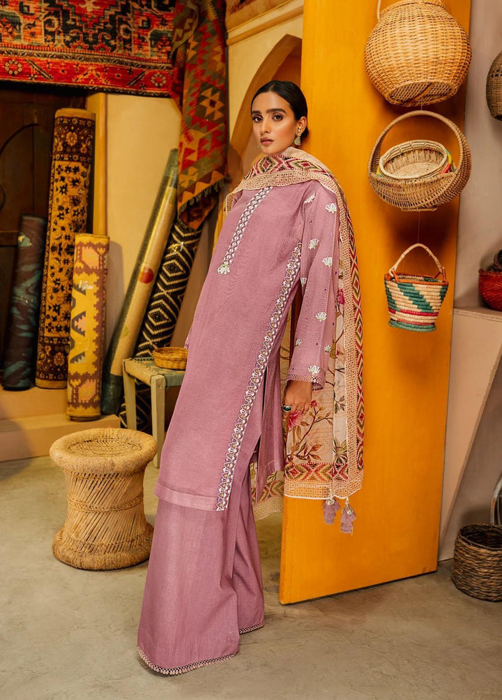 Shurooq Casual Pret Embroidered Cotton Net 3 Piece Suit SHQ21E PRINTEMPS