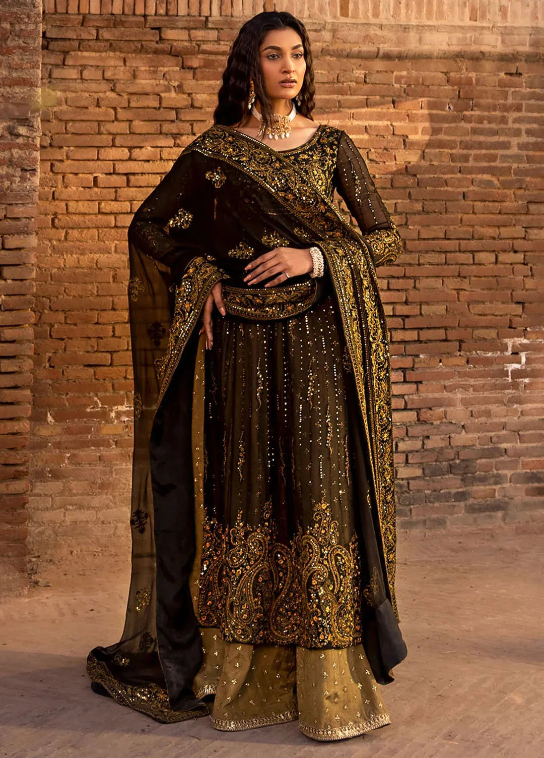 Erum Khan Pret Embroidered Chiffon 3 Piece Suit Zeenat