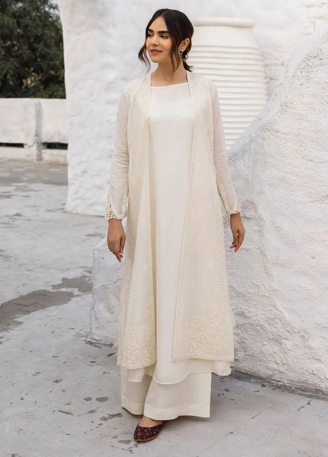 Erum Khan Pret Embroidered Cotton Karandi 3 Piece Suit Amani