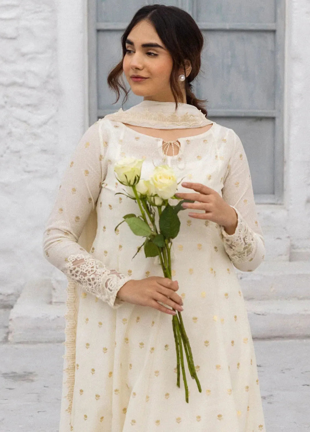 Erum Khan Pret Embroidered Cotton Karandi 3 Piece Suit Hoor