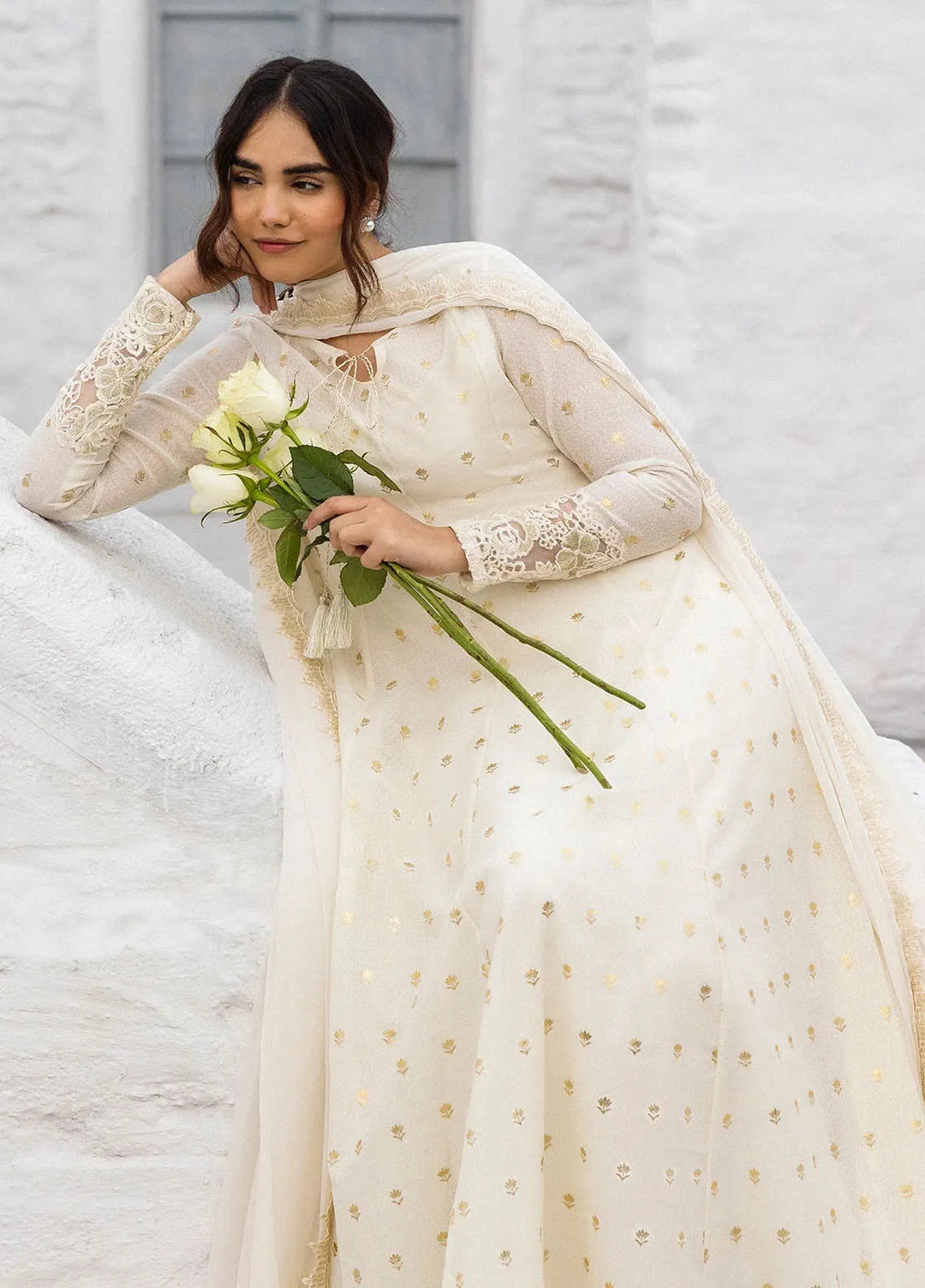 Erum Khan Pret Embroidered Cotton Karandi 3 Piece Suit Hoor