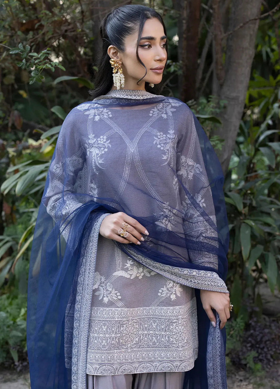 Erum Khan Pret Embroidered Karandi 3 Piece Suit Kiwi