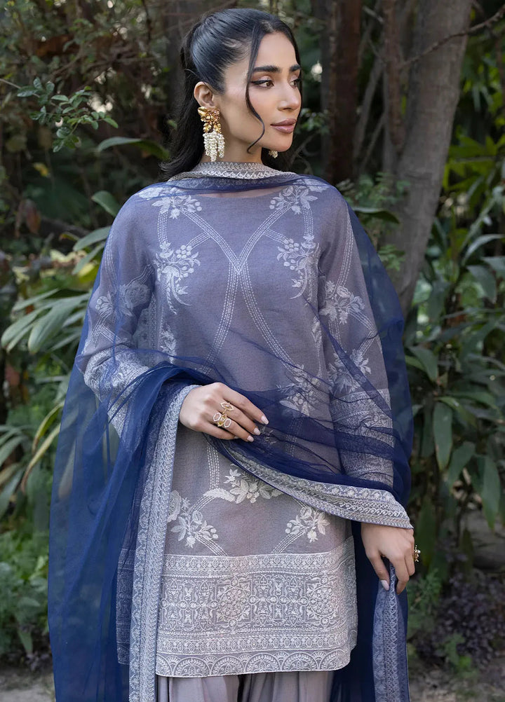 Erum Khan Pret Embroidered Karandi 3 Piece Suit Kiwi