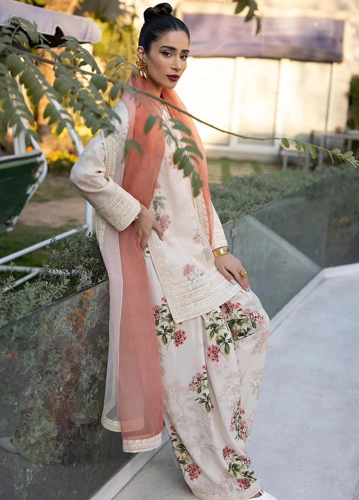 Erum Khan Pret Embroidered Organza 3 Piece Suit Flamingo