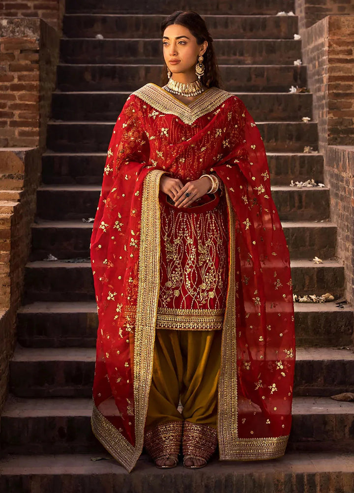 Erum Khan Pret Embroidered Raw Silk 3 Piece Suit Chand Bai