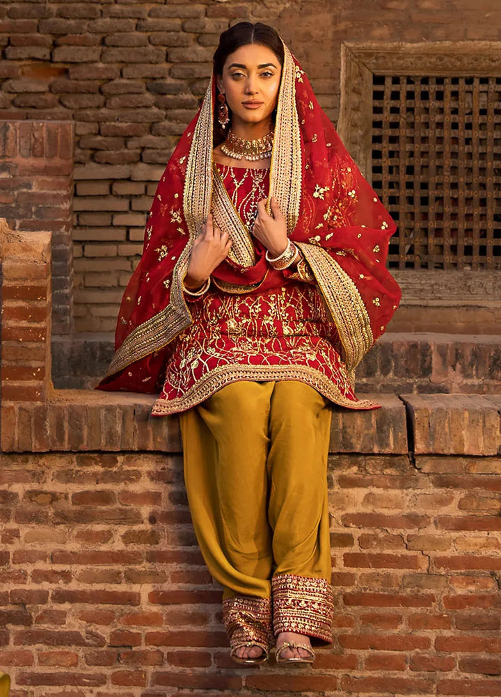 Erum Khan Pret Embroidered Raw Silk 3 Piece Suit Chand Bai