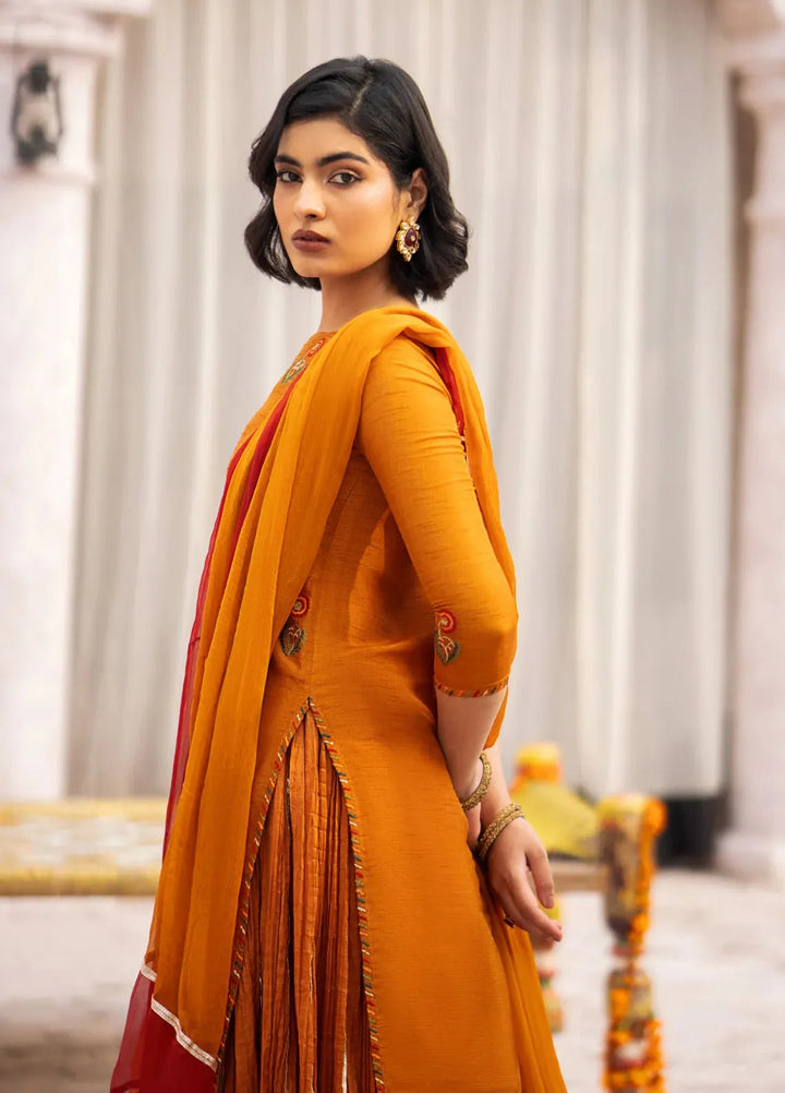 Erum Khan Pret Embroidered Raw Silk 3 Piece Suit Guldaudi