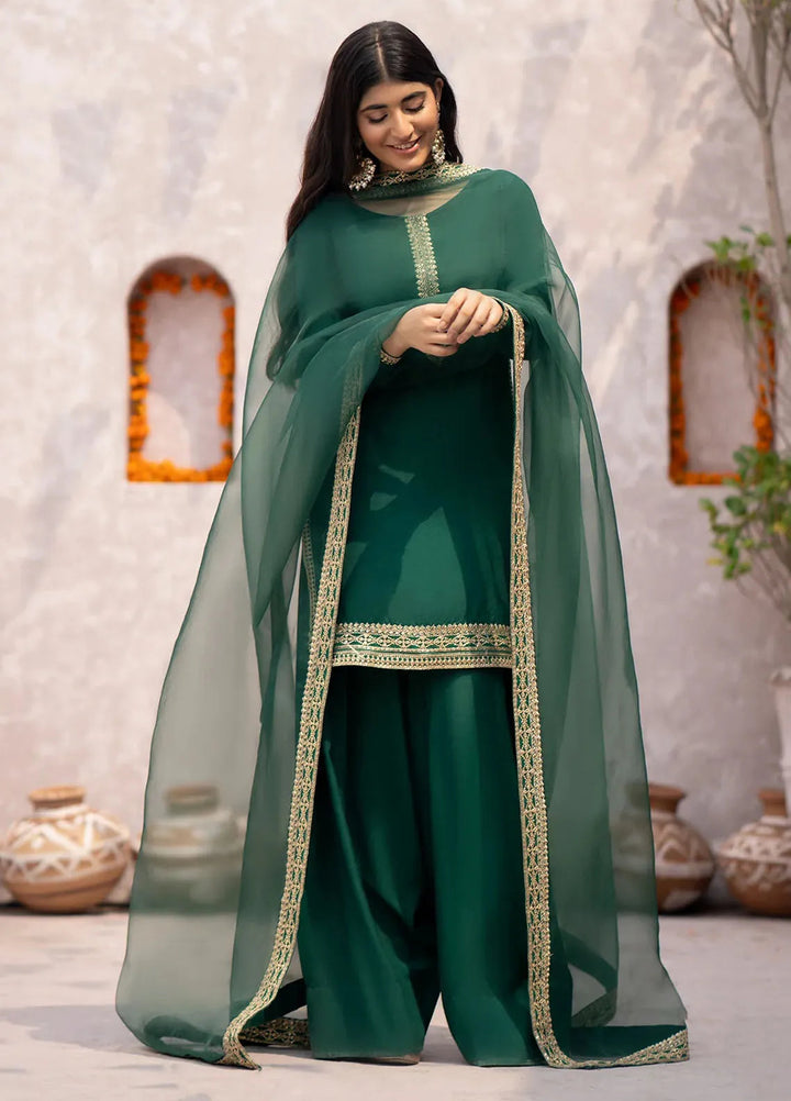 Erum Khan Pret Embroidered Raw Silk 3 Piece Suit Lily