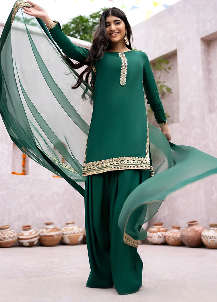 Erum Khan Pret Embroidered Raw Silk 3 Piece Suit Lily